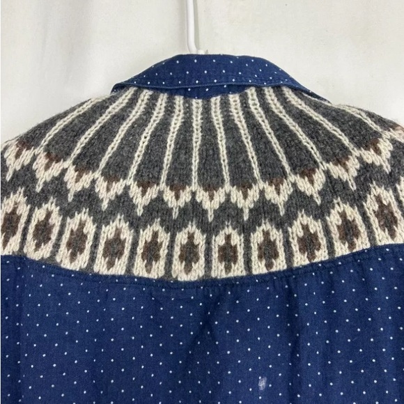 FLASH SAlE- Free People Boho Oversized Mixed Wool Knit Back Shirt - Small - EUC - Picture 2 of 8